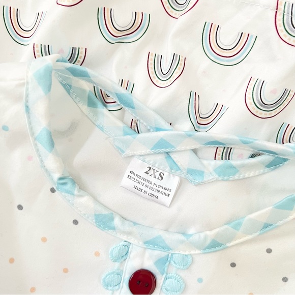 Girl Boutique White Rainbow Button Dress - Picture 2 of 3